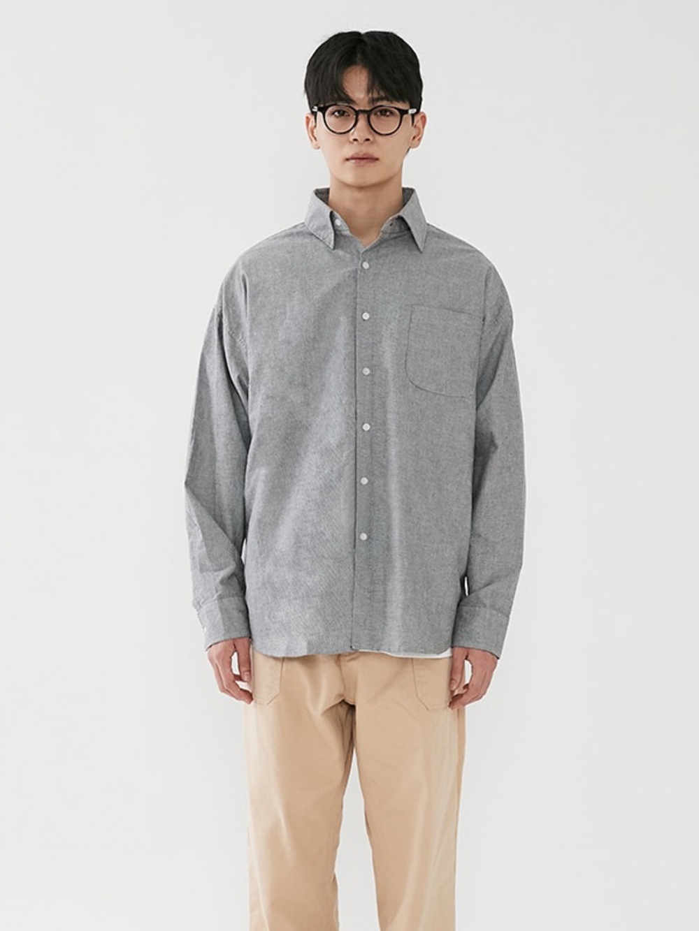 Original American Apparel Button Down Oxford - XS, Heather Gray